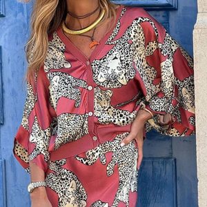 Printed Satin Loose Fit Blouse