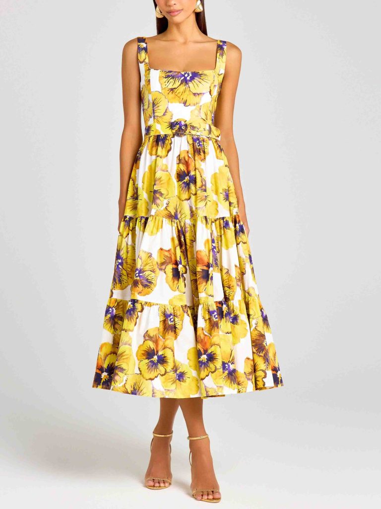 Printed Elegant Midi Dress