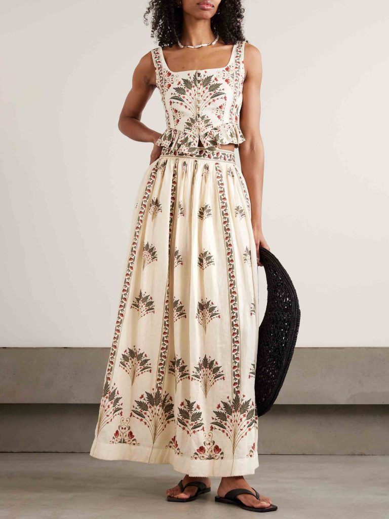 Printed Floral Casual Two-Piece Set